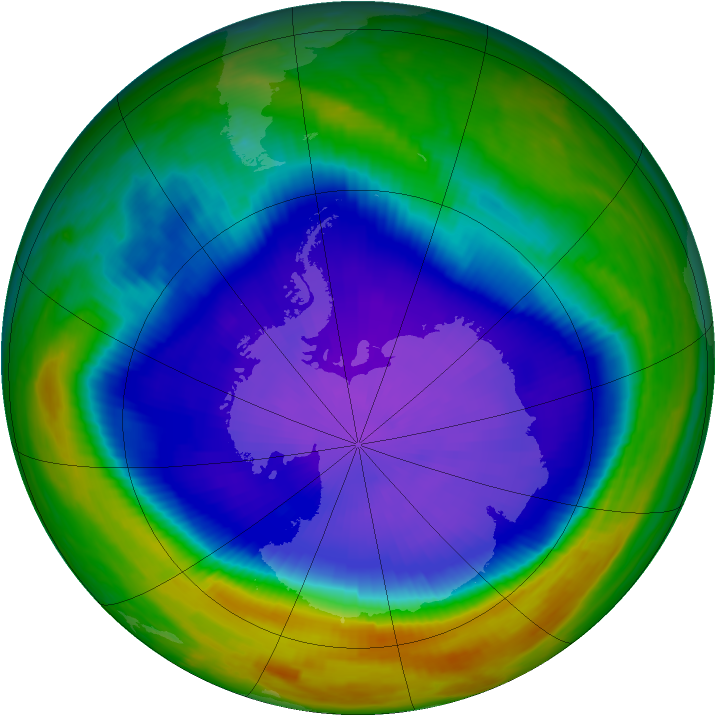 Antarctic ozone map for 26 September 1998